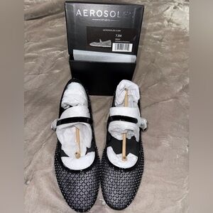 AEROSOLES Black Patterned Mary Janes - style Peggy